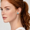 image:imageEVEVIC Flower Austrian Crystal Cute Stud Earrings for Women  14K Gold PlatedFlower Crystal with Playful CharmSecure Butterfly BackLight Up Daily OutfitsGift Box IncludedTeal Blue