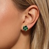 image:imageEVEVIC Flower Austrian Crystal Cute Stud Earrings for Women  14K Gold PlatedFlower Crystal with Playful CharmSecure Butterfly BackLight Up Daily OutfitsGift Box IncludedEmerald