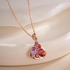 image:imageEVEVIC Multicolored Austrian Crystal Fan Earrings and Necklace Sets for Women 14K Gold Plated Leverback Dangle Drop Earrings Jewelry GiftsRed Main CrystalRose Goldtone