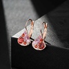 image:imageEVEVIC Multicolored Austrian Crystal Fan Earrings and Necklace Sets for Women 14K Gold Plated Leverback Dangle Drop Earrings Jewelry GiftsRed Main CrystalRose Goldtone