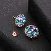 image:imageEVEVIC Multicolored Austrian Crystal Stud Earrings and Necklace Sets for Women Fashion Hypoallergenic Jewelry Set GiftsPurple Main CrystalRose Goldtone