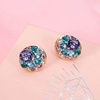 image:imageEVEVIC Multicolored Austrian Crystal Stud Earrings and Necklace Sets for Women Fashion Hypoallergenic Jewelry Set GiftsPurple Main CrystalRose Goldtone