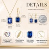 image:imageEVEVIC Octagon Austrian Crystal Necklace and Earrings Jewelry Set for Women  14K GoldPlatedOctagonCut Crystal with CZ Halo ShineAdjustable Chain FitElegant Sets for Weddings and GalasGift BoxSapphire