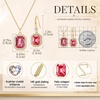 image:imageEVEVIC Octagon Austrian Crystal Necklace and Earrings Jewelry Set for Women  14K GoldPlatedOctagonCut Crystal with CZ Halo ShineAdjustable Chain FitElegant Sets for Weddings and GalasGift BoxRose Pink