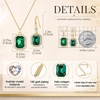 image:imageEVEVIC Octagon Austrian Crystal Necklace and Earrings Jewelry Set for Women  14K GoldPlatedOctagonCut Crystal with CZ Halo ShineAdjustable Chain FitElegant Sets for Weddings and GalasGift BoxEmerald