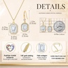 image:imageEVEVIC Octagon Austrian Crystal Necklace and Earrings Jewelry Set for Women  14K GoldPlatedOctagonCut Crystal with CZ Halo ShineAdjustable Chain FitElegant Sets for Weddings and GalasGift BoxClear White