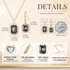 image:imageEVEVIC Octagon Austrian Crystal Necklace and Earrings Jewelry Set for Women  14K GoldPlatedOctagonCut Crystal with CZ Halo ShineAdjustable Chain FitElegant Sets for Weddings and GalasGift BoxBlack Crystal