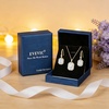 image:imageEVEVIC Octagon Austrian Crystal Necklace and Earrings Jewelry Set for Women  14K GoldPlatedOctagonCut Crystal with CZ Halo ShineAdjustable Chain FitElegant Sets for Weddings and GalasGift BoxClear White