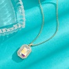 image:imageEVEVIC Octagon Austrian Crystal Pendant Necklace for Women  14K GoldPlatedOctagonCut Crystal with Zircon HaloAdjustable ChainGift Box IncludedFor Weddings And Daily WearAurora Borealis