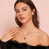 image:imageEVEVIC Octagon Austrian Crystal Pendant Necklace for Women  14K GoldPlatedOctagonCut Crystal with Zircon HaloAdjustable ChainGift Box IncludedFor Weddings And Daily WearRose Pink