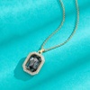 image:imageEVEVIC Octagon Austrian Crystal Pendant Necklace for Women  14K GoldPlatedOctagonCut Crystal with Zircon HaloAdjustable ChainGift Box IncludedFor Weddings And Daily WearBlack Crystal