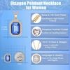 image:imageEVEVIC Octagon Austrian Crystal Pendant Necklace for Women  14K GoldPlatedOctagonCut Crystal with Zircon HaloAdjustable ChainGift Box IncludedFor Weddings And Daily WearSapphire