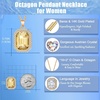 image:imageEVEVIC Octagon Austrian Crystal Pendant Necklace for Women  14K GoldPlatedOctagonCut Crystal with Zircon HaloAdjustable ChainGift Box IncludedFor Weddings And Daily WearLight Topaz