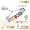 image:imageEVEVIC Rectangle Austrian Crystal Tennis Bracelet for Women  14K GoldPlatedSmooth Slider ClaspAdjustable Chain for a Perfect Wrist FitGift Box Brighten Daily Date and Party LooksRainbowSilvertone