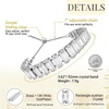 image:imageEVEVIC Rectangle Austrian Crystal Tennis Bracelet for Women  14K GoldPlatedSmooth Slider ClaspAdjustable Chain for a Perfect Wrist FitGift Box Brighten Daily Date and Party LooksWhite ClearSilvertone