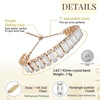 image:imageEVEVIC Rectangle Austrian Crystal Tennis Bracelet for Women  14K GoldPlatedSmooth Slider ClaspAdjustable Chain for a Perfect Wrist FitGift Box Brighten Daily Date and Party LooksWhite ClearGoldtone