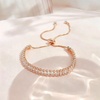image:imageEVEVIC Rectangle Austrian Crystal Tennis Bracelet for Women  14K GoldPlatedSmooth Slider ClaspAdjustable Chain for a Perfect Wrist FitGift Box Brighten Daily Date and Party LooksWhite ClearGoldtone