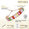image:imageEVEVIC Rectangle Austrian Crystal Tennis Bracelet for Women  14K GoldPlatedSmooth Slider ClaspAdjustable Chain for a Perfect Wrist FitGift Box Brighten Daily Date and Party LooksRainbowGoldtone