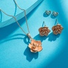 image:imageEVEVIC Rose Flower Necklace Earrings Set for Women 18K Gold Plated Hypoallergenic Jewelry Sets
