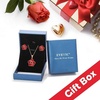 image:imageEVEVIC Rose Flower Necklace Earrings Set for Women 18K Gold Plated Hypoallergenic Jewelry Sets