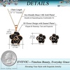 image:imageEVEVIC Rose Flower Necklace Earrings Set for Women 18K Gold Plated Hypoallergenic Jewelry SetsBlack
