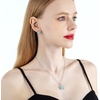image:imageEVEVIC Rose Flower Necklace Earrings Set for Women 18K Gold Plated Hypoallergenic Jewelry SetsLight BlueSilvertone