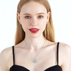 image:imageEVEVIC Rose Flower Necklace Earrings Set for Women 18K Gold Plated Hypoallergenic Jewelry SetsLight BlueSilvertone