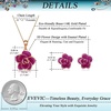 image:imageEVEVIC Rose Flower Necklace Earrings Set for Women 18K Gold Plated Hypoallergenic Jewelry SetsPurple  Rose Goldtone