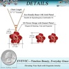 image:imageEVEVIC Rose Flower Necklace Earrings Set for Women 18K Gold Plated Hypoallergenic Jewelry SetsRed