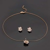 image:imageEVEVIC Rose Flower Necklace Earrings Set for Women 18K Gold Plated Hypoallergenic Jewelry SetsWhite