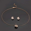 image:imageEVEVIC Rose Flower Necklace Earrings Set for Women 18K Gold Plated Hypoallergenic Jewelry SetsWhite