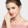 image:imageEVEVIC Rose Flower Necklace Earrings Set for Women 18K Gold Plated Hypoallergenic Jewelry SetsWhite