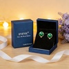 image:imageEVEVIC Round Austrian Crystal Clip On Earrings for Women  14K Gold PlatedSilicone Comfort PadPerfect for Dance Competitions and PromsGift Box IncludedEmerald Green