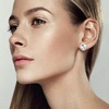 image:imageEVEVIC Round Austrian Crystal Clip On Earrings for Women  14K Gold PlatedSilicone Comfort PadPerfect for Dance Competitions and PromsGift Box IncludedWhite Clear
