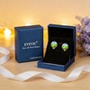 image:imageEVEVIC Round Austrian Crystal Clip On Earrings for Women  14K Gold PlatedSilicone Comfort PadPerfect for Dance Competitions and PromsGift Box IncludedRainbow