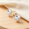 image:imageEVEVIC Round Austrian Crystal Clip On Earrings for Women  14K Gold PlatedSilicone Comfort PadPerfect for Dance Competitions and PromsGift Box IncludedWhite Clear