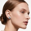 image:imageEVEVIC Round Austrian Crystal Colorful Stud Earrings for Women  14K GoldPlatedPlayful Colors Brighten Your LookS925 Sterling Silver PostGift Box IncludedFor Holiday Wear and GiftingBlue Green CrystalsRose Goldtone