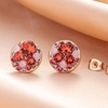 image:imageEVEVIC Round Austrian Crystal Colorful Stud Earrings for Women  14K GoldPlatedPlayful Colors Brighten Your LookS925 Sterling Silver PostGift Box IncludedFor Holiday Wear and GiftingPink Red CrystalsRose Goldtone