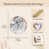 image:imageEVEVIC Round Austrian Crystal Colorful Stud Earrings for Women  14K GoldPlatedPlayful Colors Brighten Your LookS925 Sterling Silver PostGift Box IncludedFor Holiday Wear and GiftingClear White Rose Goldtone