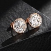 image:imageEVEVIC Round Austrian Crystal Colorful Stud Earrings for Women  14K GoldPlatedPlayful Colors Brighten Your LookS925 Sterling Silver PostGift Box IncludedFor Holiday Wear and GiftingClear White Rose Goldtone