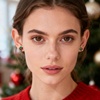 image:imageEVEVIC Round Austrian Crystal Colorful Stud Earrings for Women  14K GoldPlatedPlayful Colors Brighten Your LookS925 Sterling Silver PostGift Box IncludedFor Holiday Wear and GiftingChristmas Glow