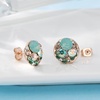 image:imageEVEVIC Round Austrian Crystal Colorful Stud Earrings for Women  14K GoldPlatedPlayful Colors Brighten Your LookS925 Sterling Silver PostGift Box IncludedFor Holiday Wear and GiftingGreen OpalAurora Borealis Crystal