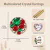 image:imageEVEVIC Round Austrian Crystal Colorful Stud Earrings for Women  14K GoldPlatedPlayful Colors Brighten Your LookS925 Sterling Silver PostGift Box IncludedFor Holiday Wear and GiftingChristmas Glow