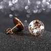 image:imageEVEVIC Round Austrian Crystal Colorful Stud Earrings for Women  14K GoldPlatedPlayful Colors Brighten Your LookS925 Sterling Silver PostGift Box IncludedFor Holiday Wear and GiftingGolden Main CrystalRose Goldtone