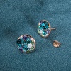 image:imageEVEVIC Round Austrian Crystal Colorful Stud Earrings for Women  14K GoldPlatedPlayful Colors Brighten Your LookS925 Sterling Silver PostGift Box IncludedFor Holiday Wear and GiftingBlue Green CrystalsRose Goldtone