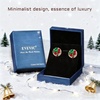 image:imageEVEVIC Round Austrian Crystal Colorful Stud Earrings for Women  14K GoldPlatedPlayful Colors Brighten Your LookS925 Sterling Silver PostGift Box IncludedFor Holiday Wear and GiftingChristmas Glow