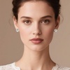 image:imageEVEVIC Round Austrian Crystal Colorful Stud Earrings for Women  14K GoldPlatedPlayful Colors Brighten Your LookS925 Sterling Silver PostGift Box IncludedFor Holiday Wear and GiftingClear White Rose Goldtone