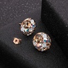 image:imageEVEVIC Round Austrian Crystal Colorful Stud Earrings for Women  14K GoldPlatedPlayful Colors Brighten Your LookS925 Sterling Silver PostGift Box IncludedFor Holiday Wear and GiftingGolden Main CrystalRose Goldtone