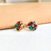 image:imageEVEVIC Round Austrian Crystal Colorful Stud Earrings for Women  14K GoldPlatedPlayful Colors Brighten Your LookS925 Sterling Silver PostGift Box IncludedFor Holiday Wear and GiftingChristmas Glow