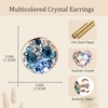 image:imageEVEVIC Round Austrian Crystal Colorful Stud Earrings for Women  14K GoldPlatedPlayful Colors Brighten Your LookS925 Sterling Silver PostGift Box IncludedFor Holiday Wear and GiftingBlue Main CrystalRose Goldtone